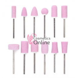 Capete pentru freza 12 bucati Roz din piatra Mollylac Cod 12470